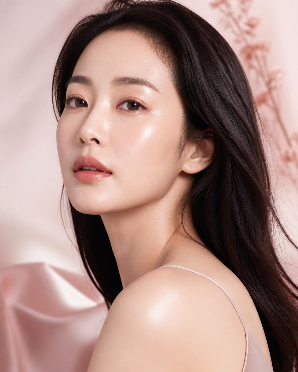 Model with luminous, well-hydrated skin in soft daylight